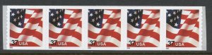 USA Scott # 3633B MNH Coil Strip of 5 - Perf 9.5 Vert