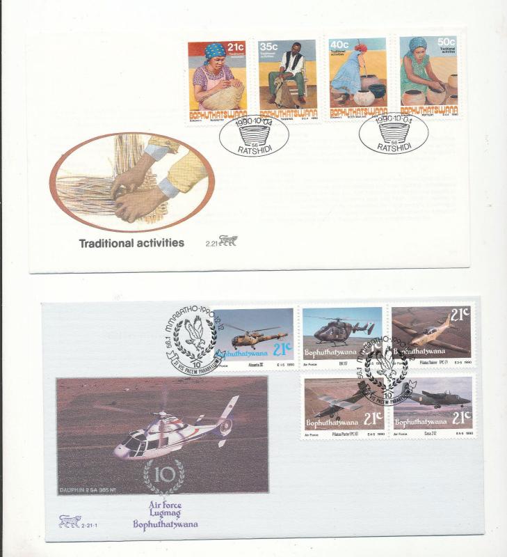 Bophuthatswana 1987/90 Religion Air Art Covers FDC (12) KS1781