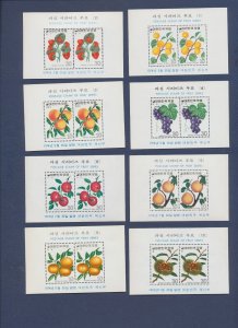 KOREA - Scott 893a-892a, 901a, 902a - MNH S/S - flowers, fruit - 1974