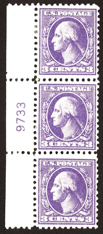 U.S. #530 MINT PL# Strip OG HR 