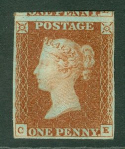 SG 8 1d red-brown lettered CE. A fine fresh unmounted mint example. 4 close... 
