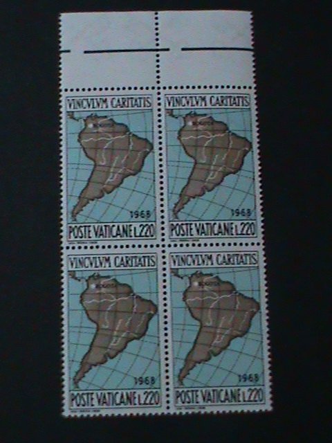 ​VATICAN CITY-1968-SC#-461-3 JOHN PAUL VI-VISITING TO COLUMBIA-MNH BLOCK SET VF-