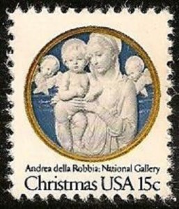 1978 Christmas Madonna by Della Robbia Single 15c Postage Stamp, Sc#1768, MNH,OG