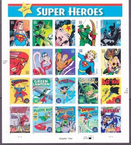 US 4084 MNH OG 2006 39¢ DC Marvel Comics SUPERHEROES Full Pane of 20 Very Fine