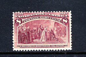 #236 US 8 CENT MAGENTA COLUMBIAN-MINT-N/H-FINE-VF