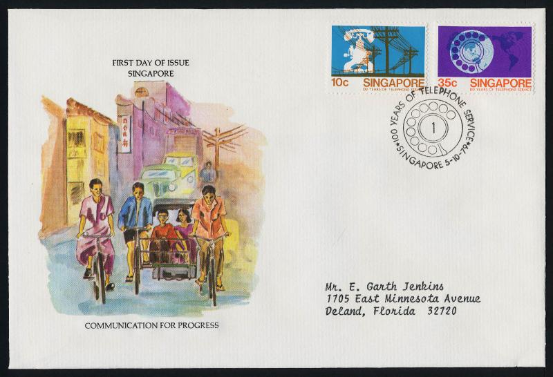 Singapore 325-6 on FDC Telephone, Communications