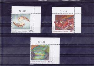 Greenland  Scott#  545-7  MNH