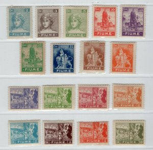 ITALY FIUME 1919 VERY GOOD SET SCOTT 27-43a + LOTS OF EXTRAS PERFECT MNH/MH