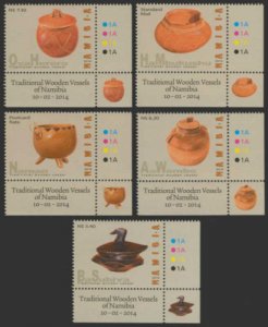 Namibia 2014 Wooden Vessels of Namibia 4 Stamp Sheet + S/S 14K-009