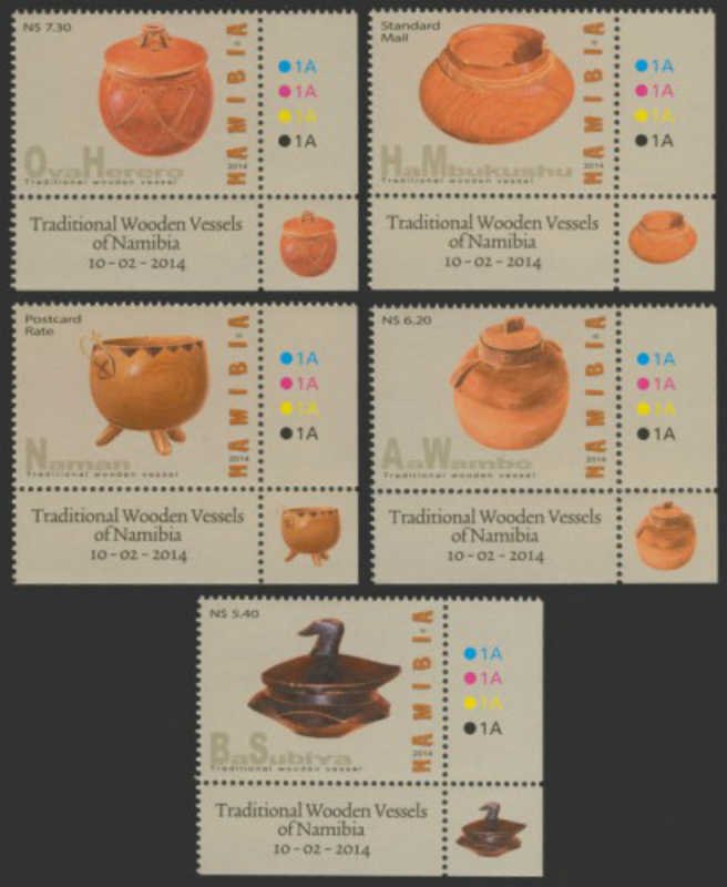 Namibia 2014 Wooden Vessels of Namibia 4 Stamp Sheet + S/S 14K-009