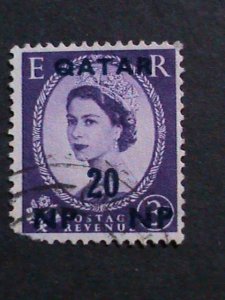 ​QURTAR-1952 SCOTT NOT LISTED-70 YEARS OLD-BRITISH OFFICE IN QURTAR-USED VF