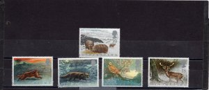 GREAT BRITAIN 1992 WILD ANIMALS SET OF 5 STAMPS MNH