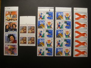 UNFOLDED Booklet Panes, Part VII, 2778a, 2790a, 2798a, 2798b, 2806b MNH Beauties