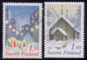 Finland, 1989. Christmas Issue, sc#808-09, used,++