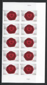 4741 SEALED WITH LOVE imper press sheet Plate block 10stamps