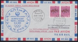 SWITZERLAND 1972 Olympic Games special flight Japan Airlines to Munich.....A6312