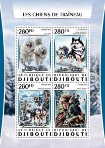 Djibouti Sledge Dogs Animals Fauna MNH stamp set