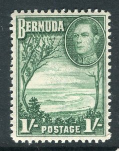 BERMUDA; 1938 early GVI Pictorial issue fine Mint hinged Shade of 1s. value