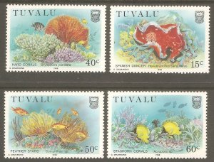 TUVALU Sc# 465 - 468 MNH FVF Set4 Corals