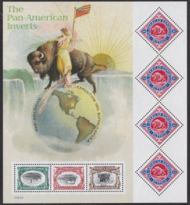 US 3505 The Pan-American Inverts sheet (7 stamps) MNH 2001