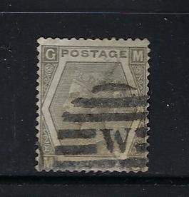 GREAT BRITAIN SCOTT #60 (PLATE 12) - 1872-73 6P (GRAY) - WMK 25 - USED