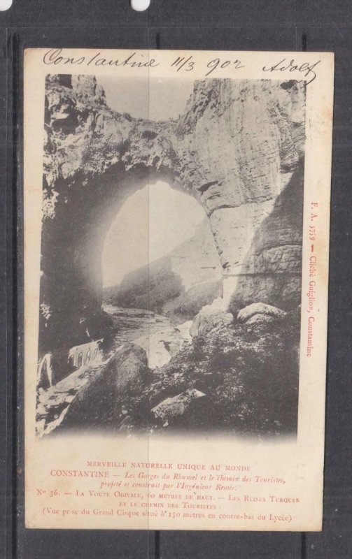 ALGERIA,1902 ppc. CONSTANTINE, Rhumel Gorge, 5c., Constantine to Austria 