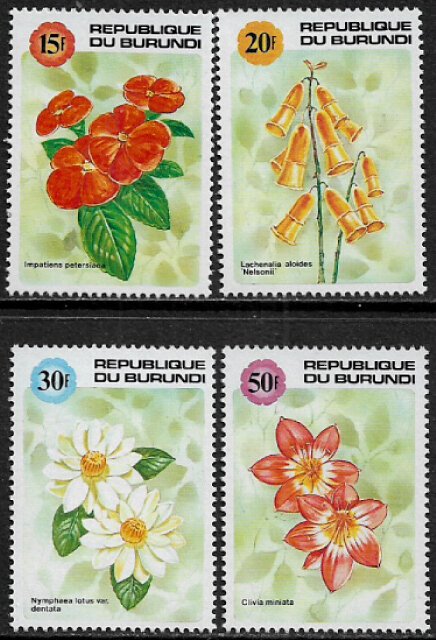 Burundi #666B-E MNH Set - Flowers