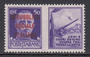 ITALY RSI  War Prop. cv 1200$ Sass 34E Orange/red overprint SIGNED Gazzi +Biondi