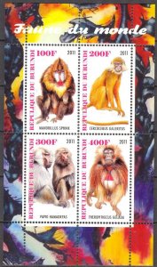 Burundi 2011 Animals Monkeys (1) MNH Cinderella !