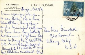 1960, Saigon, Vietnam to Albany, CA, Post Card Rate (40845)