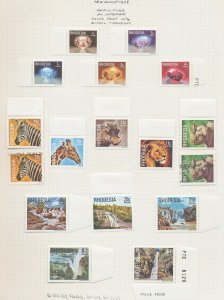 ZIMBABWE - Scott 393-407 - MNH (selvage hinged) - gems, animals, waterfalls 1978