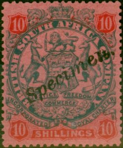 Rhodesia 1896 10s Slate & Vermilion-Rose Specimen SG50s V.F & Fresh LMM