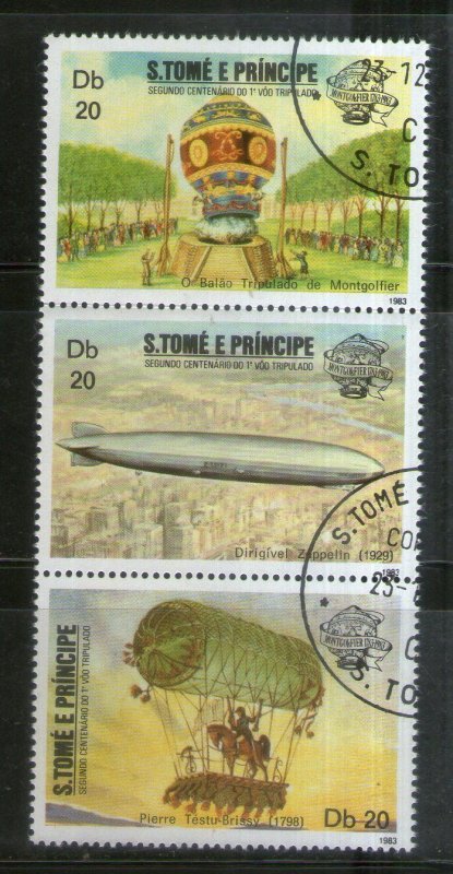 St. Thomas & Prince Is. 1983 Aviation Zeppelin Graf Balloons Transport Cancelled