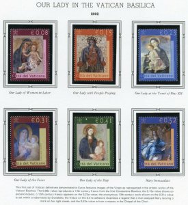 VATICAN CITY 2002  COMPLETE YEAR SET STAMPS WITH BOOKLET  MINT NH ON ALBUM PAGES