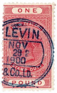 (I.B) New Zealand Revenue : Stamp Duty £1 (1882) Levin & Co