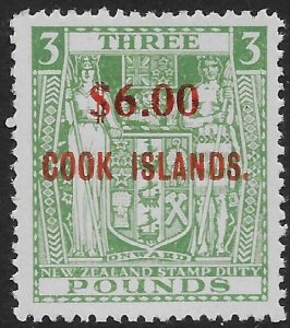COOK IS. 1967 (6th June) $6 on £3 yellow-green - 17848