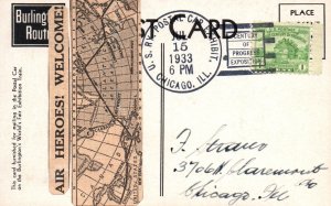 1933 Century of Progress Chicago, Balbo arrival, Railway Postal Car cancel (B
