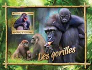 GUINEA 2016 SHEET GORILLAS MONKEYS PRIMATES WILDLIFE