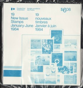 1984 Canadian - Bi-yearly pkg January to June postage stamps w/ souvenir sheet
