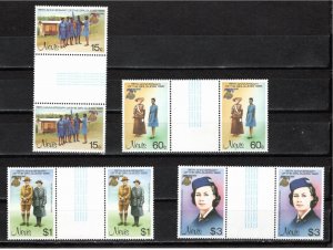 Nevis 1985 MNH Sc 423-6 gutter pairs
