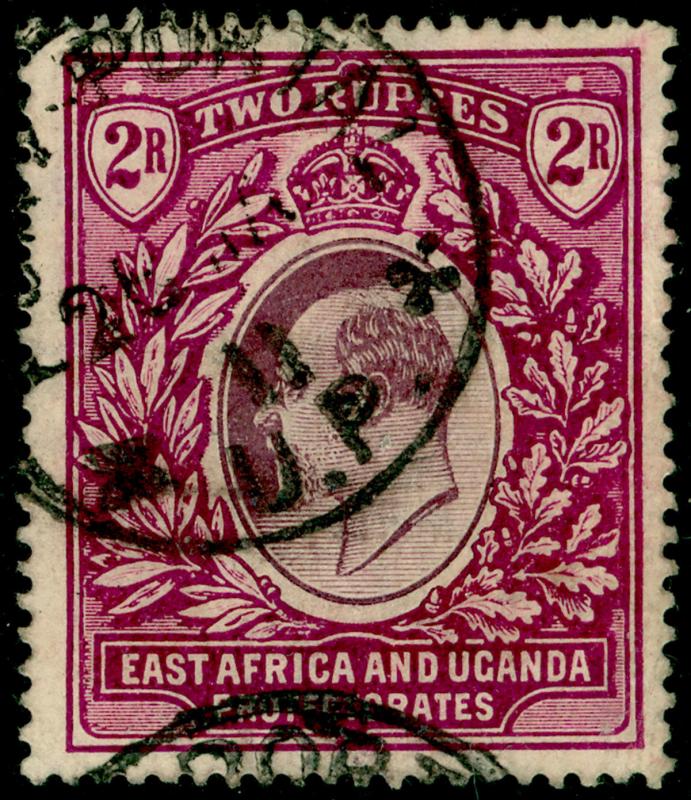 EAST AFRICA and UGANDA SG27, 2r dull & brt purple, FU. Cat £75. WMK MULT CA.