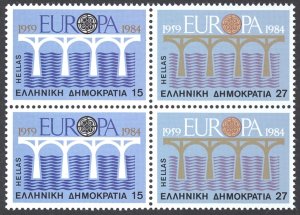 Greece Sc# 1494a MNH Block/4 tete beche 1984 Europa