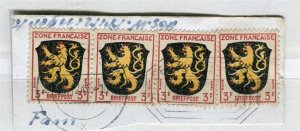 GERMANY; FRENCH ALLIED ZONE 1948 fine used Occupation issues POSTMARK PIECE