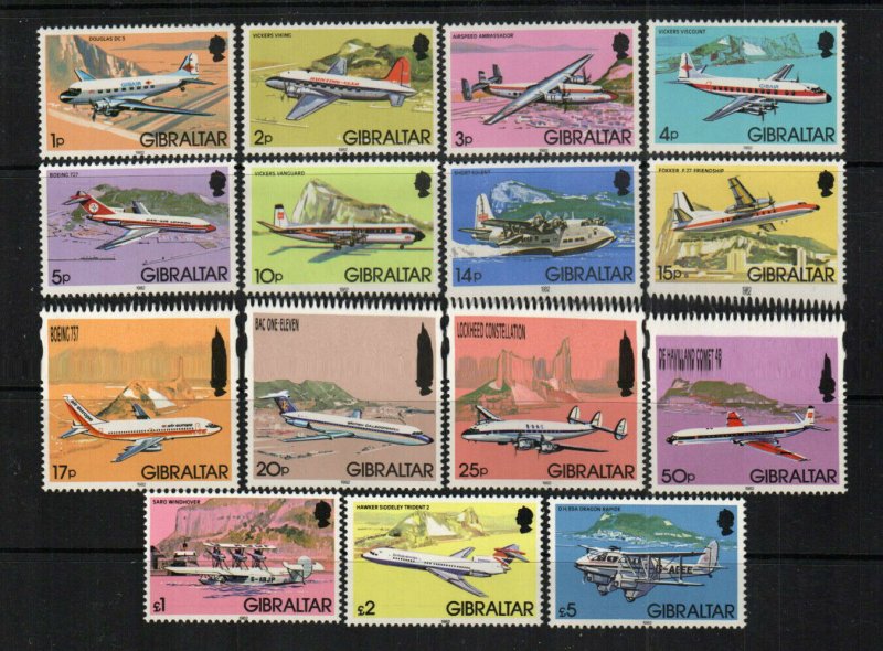 Gibraltar Stamp 416-430  - Aircraft definitive set