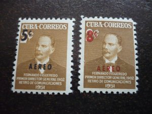 Stamps-Cuba-Scott# C51-C56 - Mint Hinged Set of 6 Stamps-Overprinted &Surcharged