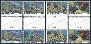 Barbados 534-537 gutter,MNH.Michel 514-517. Underwater scenery,1980.