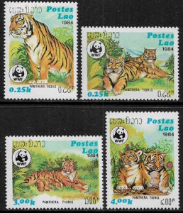 Laos #517-20 MNH Set - WWF - Panthera Tigers