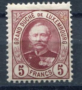 Luxembourg Sc#69 Unused 5f Grand Duke Adolphe (1891)