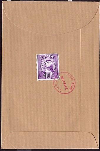 GB LUNDY 1979 10p Puffin on cover to Oxford...........................32403