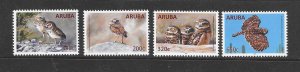 BIRDS- ARUBA #480-3 OWLS  MNH